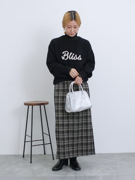 「Samansa Mos2 blue（サマンサモスモスブルー）のアイテム（スカート）」を使った、miyaさん（骨格ウェーブ・レディース・158cm）の秋コーディネート