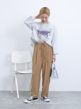 「Samansa Mos2 blue」｜「アイテム（アナログ腕時計）」を使った、miyaさん（レディース・158cm）の秋コーディネート