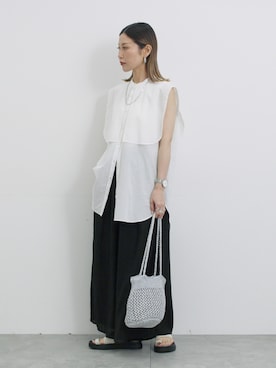 「Samansa Mos2 blue（サマンサモスモスブルー）のアイテム（パンツ）」を使った、miyaさん（レディース・158cm）の秋コーディネート