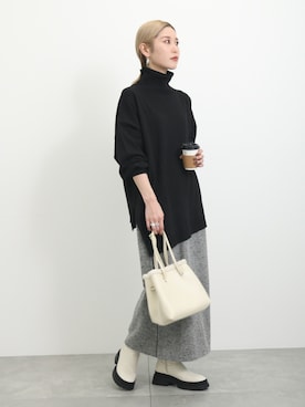 「Samansa Mos2 blue（サマンサモスモスブルー）のアイテム（ブーツ）」を使った、miyaさん（骨格ウェーブ・レディース・158cm）の冬コーディネート