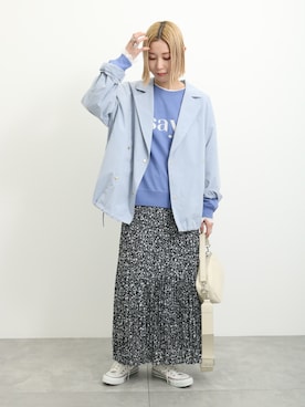 「Samansa Mos2 blue（サマンサモスモスブルー）のアイテム（ジャケット/アウター）」を使った、miyaさん（骨格ウェーブ・レディース・158cm）の春コーディネート
