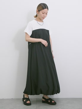 「Samansa Mos2 blue（サマンサモスモスブルー）のアイテム（ワンピース/ドレス）」を使った、miyaさん（レディース・158cm）の春コーディネート