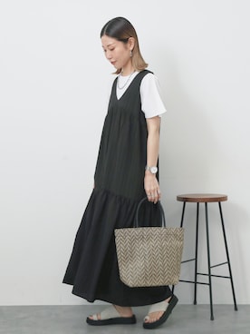 「アイテム（ドレスシューズ）」を使った、miyaさん（レディース・158cm）の夏コーディネート