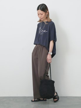 「Samansa Mos2 blue（サマンサモスモスブルー）のアイテム（ハンドバッグ）」を使った、miyaさん（レディース・158cm）の夏コーディネート