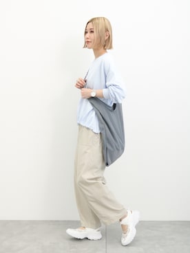 「Samansa Mos2 blue」｜「アイテム（アナログ腕時計）」を使った、miyaさん（レディース・158cm）の春コーディネート
