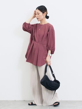 「Samansa Mos2 blue（サマンサモスモスブルー）のアイテム」を使った、miyaさん（レディース・158cm）の秋コーディネート