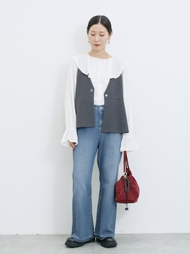 「Samansa Mos2 blue（サマンサモスモスブルー）のアイテム」を使った、miyaさん（レディース・158cm）の秋コーディネート