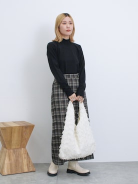 「Samansa Mos2 blue（サマンサモスモスブルー）のアイテム（ブーツ）」を使った、miyaさん（骨格ウェーブ・レディース・158cm）の秋コーディネート