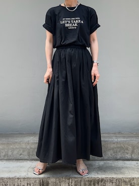 「Samansa Mos2 blue」｜「アイテム（アナログ腕時計）」を使った、miyaさん（レディース・158cm）の夏コーディネート
