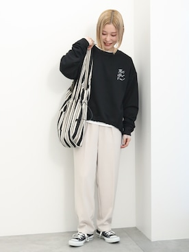 「Samansa Mos2 blue（サマンサモスモスブルー）のアイテム（ハンドバッグ）」を使った、miyaさん（レディース・158cm）の冬コーディネート