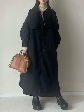 「アイテム（チェスターコート）」を使った、haru さん（レディース・162cm）の秋コーディネート
