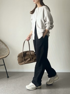 「アイテム（ボストンバッグ）」を使った、haru さん（レディース・162cm）の冬コーディネート