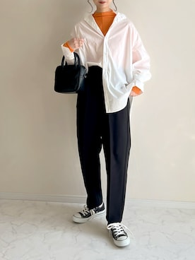「Samansa Mos2 blue（サマンサモスモスブルー）のアイテム（パンツ）」を使った、haru さん（レディース・162cm）の春コーディネート