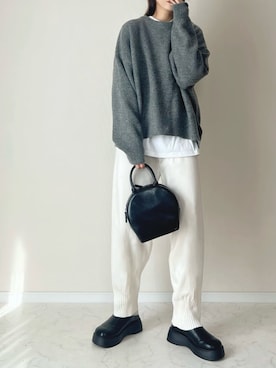 「アイテム（スウェットパンツ）」を使った、haru さん（レディース・162cm）の秋コーディネート