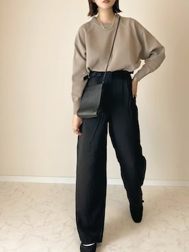 「Amiur（エミレ）のアイテム（パンツ）」を使った、haru さん（レディース・162cm）の秋コーディネート