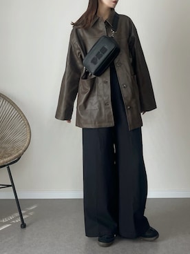 「アイテム（ステンカラーコート）」を使った、haru さん（レディース・162cm）の冬コーディネート