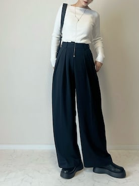 「アイテム（スリッポン）」を使った、haru さん（レディース・162cm）の秋コーディネート