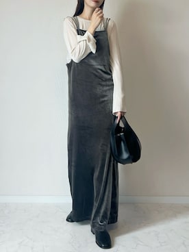 「ベロア」｜「アイテム（ワンピース/ドレス）」を使った、haru さん（レディース・162cm）の秋コーディネート