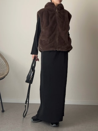 「wee9s(ウィークス)の【セルフカット可能】daily daily super stretch crew neck pleats one piece / デイリーデイリースーパーストレッチクルーネックプリーツワンピース(ワンピース)」を使った、haru さん(レディース・162cm)の秋コーディネート