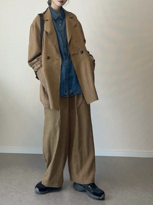 「Doux archives（ドゥアルシーヴ）の【新色追加！毎年即完売アイテム】ソフトデニム２ＷＡＹシャツ（シャツ/ブラウス）」を使った、haru さん（レディース・162cm）の春コーディネート