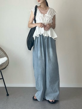 「OOFOS(ウーフォス)のアイテム」を使った、haru さん(レディース・162cm)の夏コーディネート