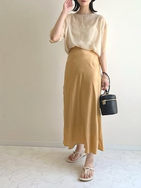 「SALON de RUBAN（サロンドルヴァン）の【SALON de RUBAN / サロン ド ルヴァン】 バニティショルダーバッグ（ショルダーバッグ）」を使った、haru さん（レディース・162cm）の夏コーディネート