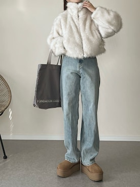 「アイテム（ブルゾン）」を使った、haru さん（レディース・162cm）の秋コーディネート