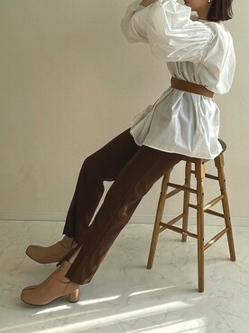 「classicalelf（クラシカルエルフ）のアイテム（スラックス）」を使った、haru さん（レディース・162cm）の春コーディネート