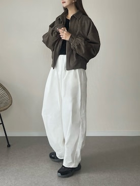 「アイテム（ブルゾン）」を使った、haru さん（レディース・162cm）の秋コーディネート