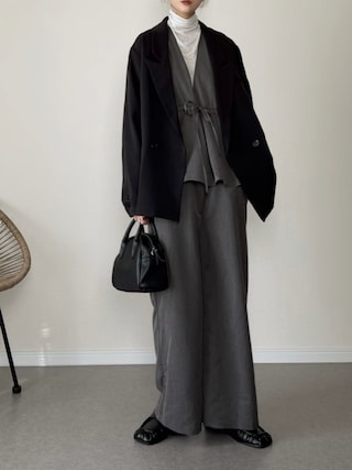 「URBAN RESEARCH Sonny Label(アーバンリサーチサニーレーベル)のペプラムオールインワン(その他パンツ)」を使った、haru さん(レディース・162cm)の冬コーディネート