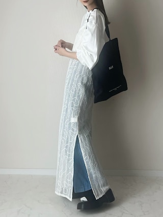 「classicalelf（クラシカルエルフ）の大人のやみつきほんのりスウィート。綿100％、さらり滑らか。ふんわり&くしゅが可愛い大人トップス オーバーサイズ カットソー（Tシャツ/カットソー）」を使った、haru さん（レディース・162cm）の春コーディネート