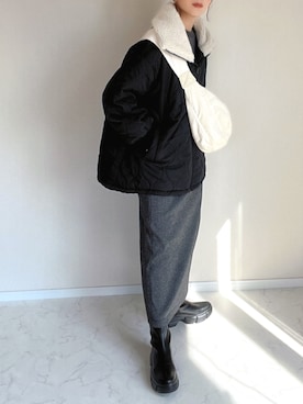 「classicalelf（クラシカルエルフ）のアイテム（ブルゾン）」を使った、haru さん（レディース・162cm）の冬コーディネート