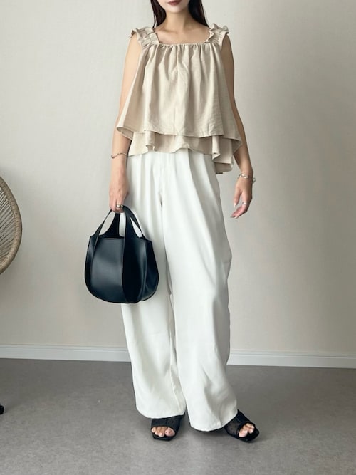 フリルギャザーデザイントップス（キャミソール）｜LIAN（リアン