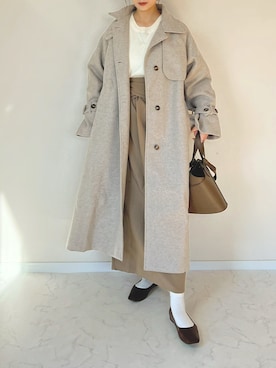 「スクエアトゥ」｜「アイテム（トレンチコート）」を使った、haru さん（レディース・162cm）の秋コーディネート