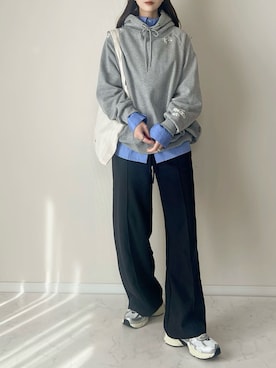 「アイテム（パーカー）」を使った、haru さん（レディース・162cm）の秋コーディネート