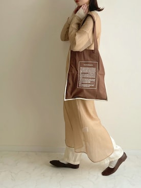 「シアーワンピース」｜「アイテム（その他シューズ）」を使った、haru さん（レディース・162cm）の秋コーディネート