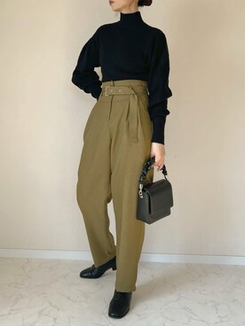 「Amiur（エミレ）のアイテム（パンツ）」を使った、haru さん（レディース・162cm）の冬コーディネート