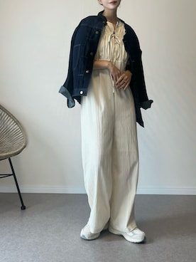 「アイテム（つなぎ/オールインワン）」を使った、haru さん（レディース・162cm）の秋コーディネート