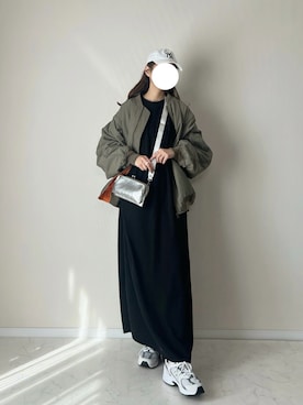 「アイテム（キャップ）」を使った、haru さん（レディース・162cm）の冬コーディネート