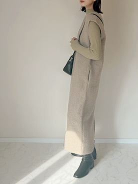 「classicalelf（クラシカルエルフ）のアイテム（ジャンパースカート）」を使った、haru さん（レディース・162cm）の冬コーディネート