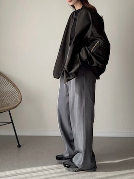 「アイテム（MA-1）」を使った、haru さん（レディース・162cm）の春コーディネート