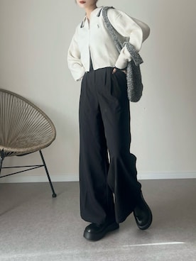 「アイテム（トートバッグ、シルバー系）」を使った、haru さん（レディース・162cm）の秋コーディネート