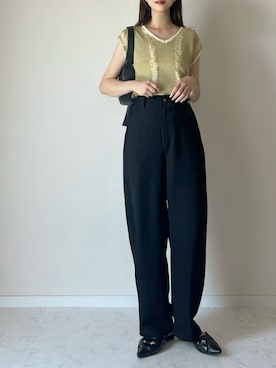 「アイテム（ニット/セーター）」を使った、haru さん（レディース・162cm）の夏コーディネート
