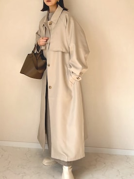 「classicalelf（クラシカルエルフ）のアイテム（トレンチコート）」を使った、haru さん（レディース・162cm）の冬コーディネート