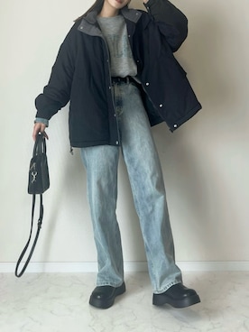 「アイテム（スリッポン）」を使った、haru さん（レディース・162cm）の秋コーディネート