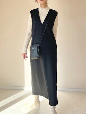 「classicalelf（クラシカルエルフ）のアイテム（ジャンパースカート）」を使った、haru さん（レディース・162cm）の冬コーディネート