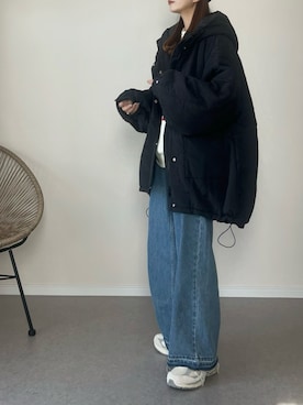 「アイテム（デニムパンツ）」を使った、haru さん（レディース・162cm）の秋コーディネート