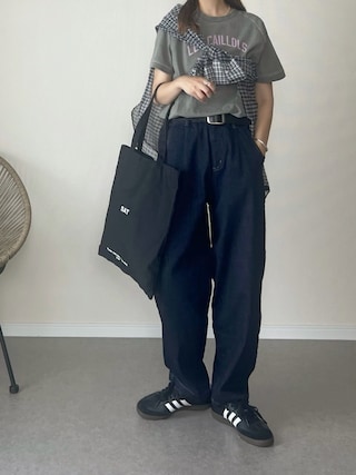 「LBC（エルビーシー）の製品染めプリントTシャツ（Tシャツ/カットソー）」を使った、haru さん（レディース・162cm）の夏コーディネート