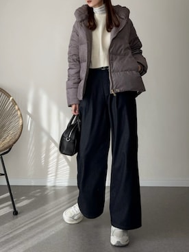 「アイテム（ダウンジャケット/コート）」を使った、haru さん（レディース・162cm）の冬コーディネート