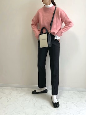 「DHOLIC（ディーホリック）のアイテム（スラックス）」を使った、haru さん（レディース・162cm）の春コーディネート